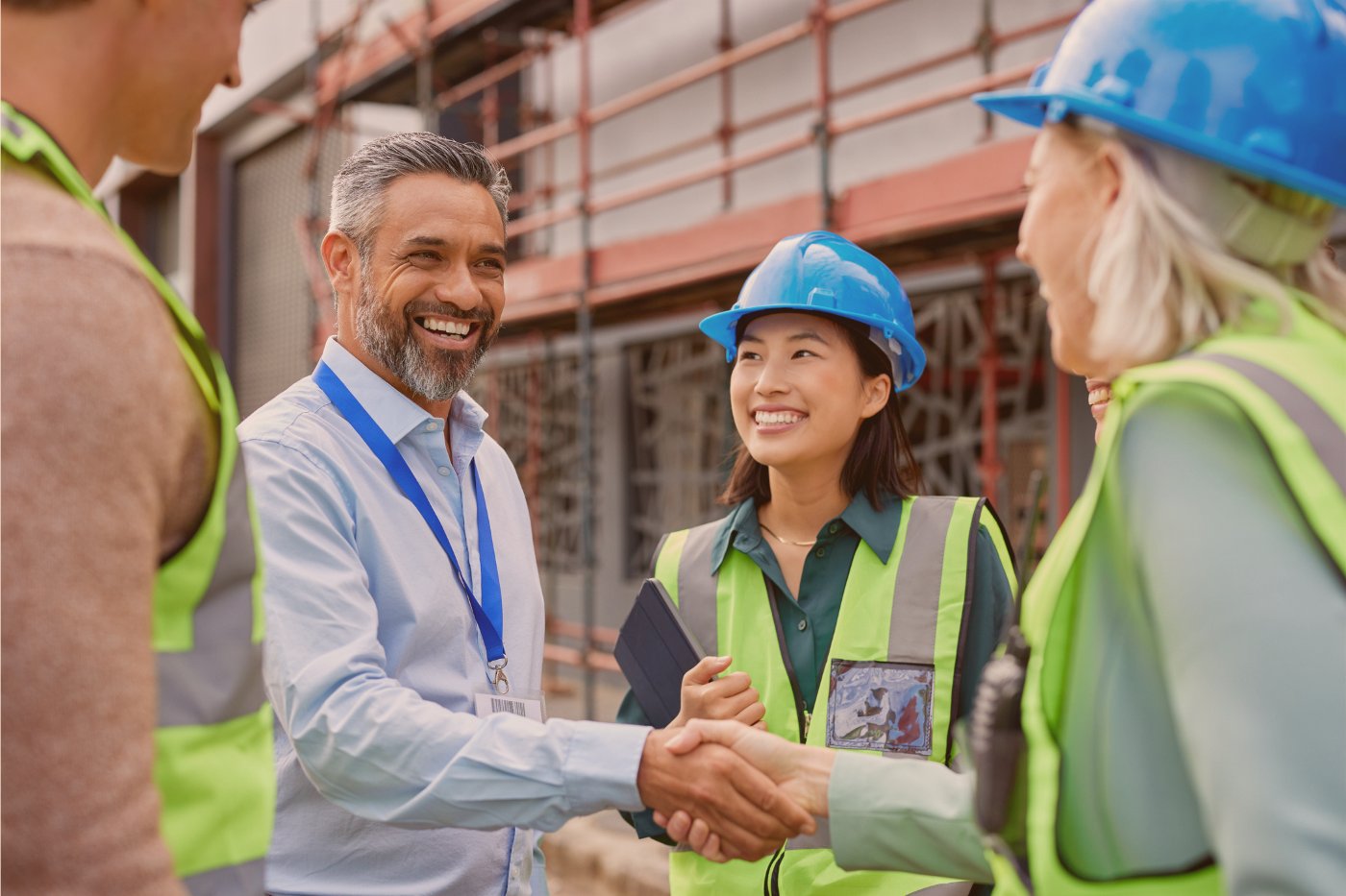 Indi Connect project manager on site with a client
